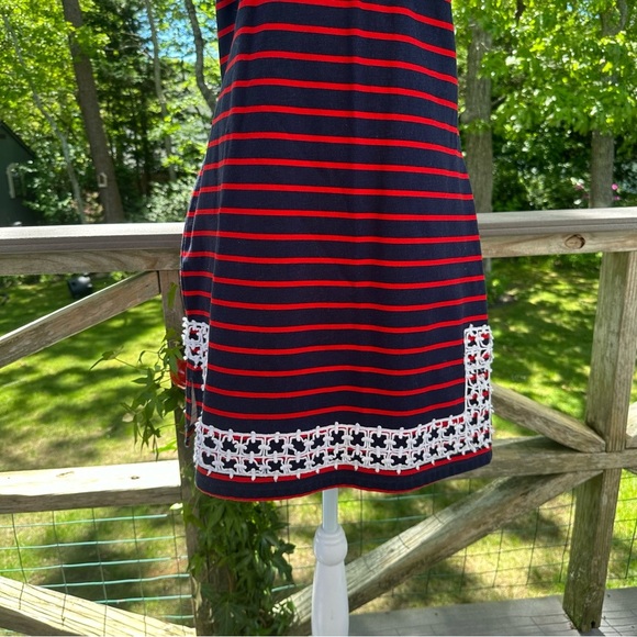 Sail to Sable Star Spangled Shift Dress Size S in Navy/Red Stripe - Picture 3 of 11